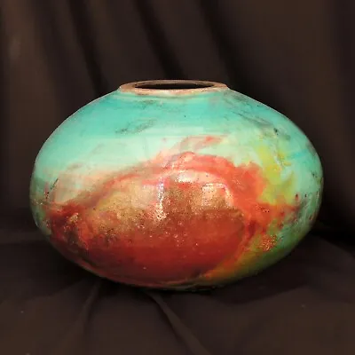 Large Raku Studio Art Pottery Vase • £45