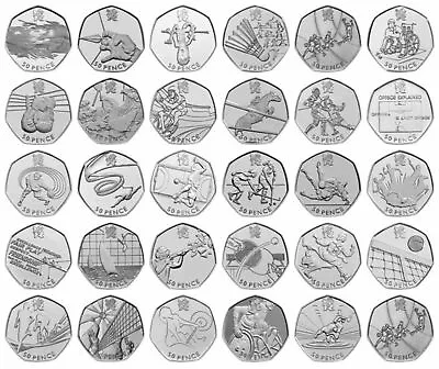 London Olympic 2012 50p Coins - All Coins Available - FREE POSTAGE • £3