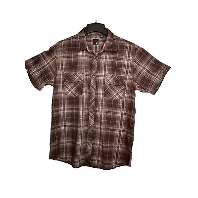 NWT J. Ferrar Short Sleeve Casual Modern Fit Snap Buttons Plaid Men's Size Large • $25