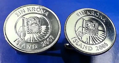 Iceland Norse Mythology Landvættir (Spirits Of The Land) Krona Coin Cufflinks! • $16.95