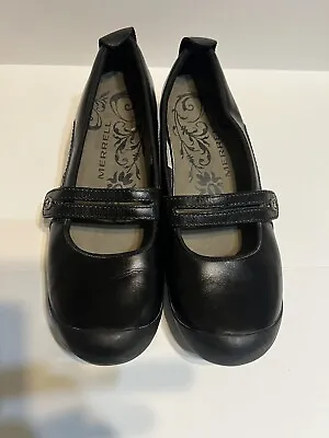 Merrell Mary Janes Shoes Plaza Bandeau Performance Leather Black Womens Size 9 • $19.99