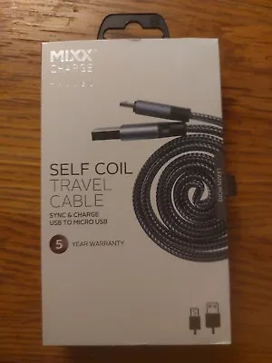 MIXX Charge Sync & Charge USB To Micro USB Self Coil Travel Cable • £4