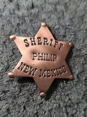 £15.31 • Buy Vintage Badge Realistic SHERIFF Philip METAL 6-PT STAR Toy NEW MEXICO USA