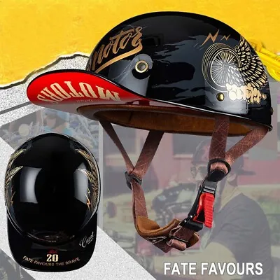 Retro Motorcycle Helmet Scooter Baseball Cap Vintage Open Face Half Hat Helmet • $55.99