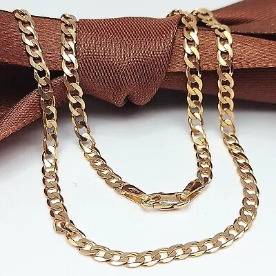 Ladies Yellow Gold 9ct (375 9K) UNOAERRE Flat Curb Link Chain Necklace • $759.62