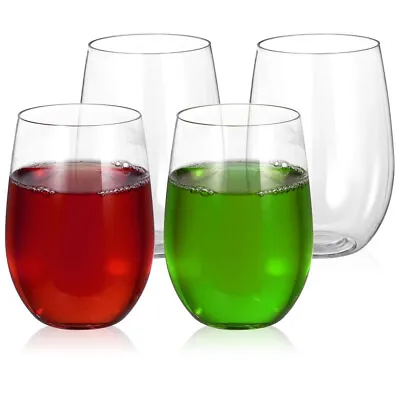  4 Pcs Appetizer Cup Acrylic Wine Glasses Stemless Shatterproof • £12