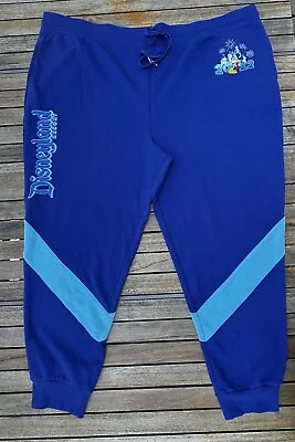 Mickey Mouse Disneyland 2022 Sweatpants 3XL Blue Contrast Stripe Lounge Wear • $39.95