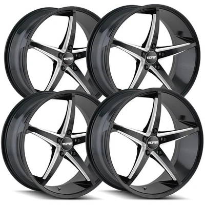 $871.96 • Buy (Set Of 4) Touren TR70 17x7.5 5x112 +40mm Black/Milled Wheels Rims 17  Inch