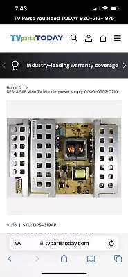 Vizio 0500-0507-0210 ( DPS-319AP ) Power Supply • $20