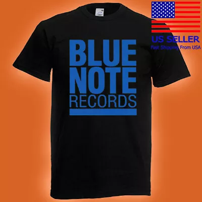 Blue Note Records Famous Label Company Logo Men's Black T-Shirt Size S-5XL • $19.99