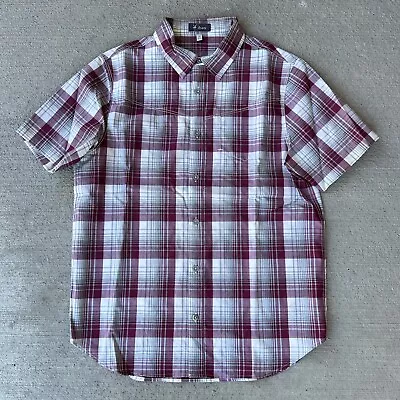 Ibex Mens 100% Wool Short Sleeve Plaid Button Up Shirt Size M • $35