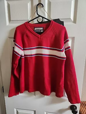 Vintage Abercrombie & Fitch Red White & Blue Long Sleeved Sweater Size M • $15.87