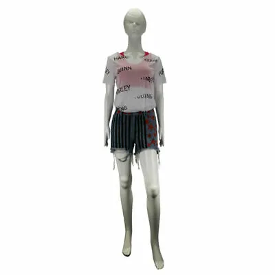 Birds Of Prey Harley Quinn Vest T-Shirts Short Pants Full Set Cosplay Costumes • £18.84