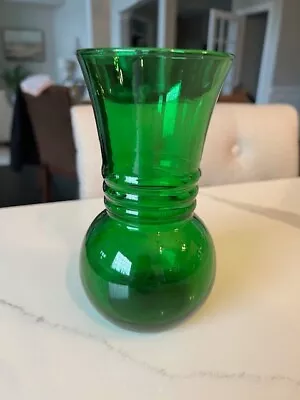 Vintage 1950's Green Glass Posey/Bud Vase Mid Century Modern No Chips • $12.95