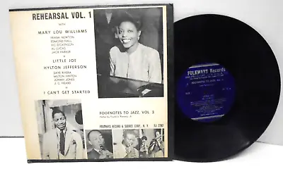 Mary Lou Williams/hylton Jefferson Rehearsal Vol 1 Footnotes To Jazz Us 10  Lp • $9.99