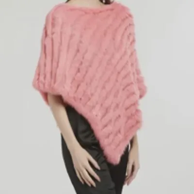 BCBGMAXAZRIA Rabbit Fur Wool Poncho Sweater One Size Pink Y2K Vintage Barbiecore • $19.90