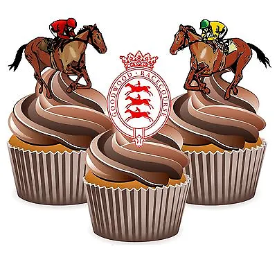 Horse Racing Goodwood Racecourse - 12 Edible Cup Cake Toppers Cake Decorations • £3.99