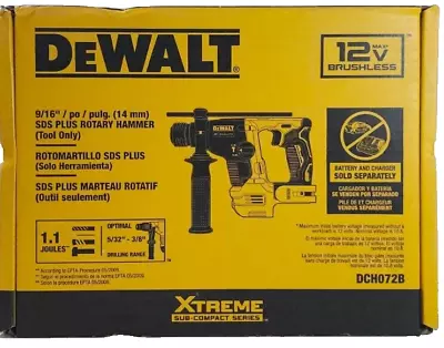 DeWalt DCH072B 12V MAX* 9/16” / Po / Pulg SDS+ Plus Brushless Rotary Hammer • $103.99