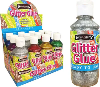 £6.95 • Buy 4 X 250ml Glitter Glue Pots Adhesive Assorted Sparkly Colours Kids Art Craft