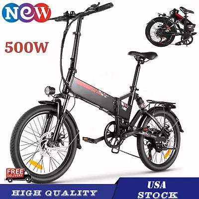 20  Electric Bike 500W Folding EBike Commuter Bike With 48V Li-Battery For Adult • $539.99