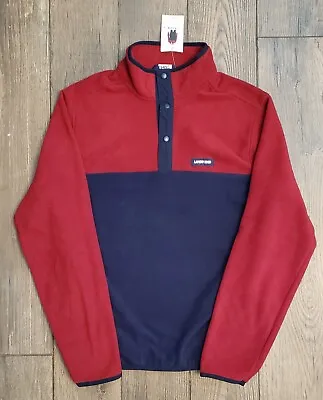 New LANDS' END Fleece Quarter Snap Pullover Jacket Colorblock Mens Small Pockets • $18.95