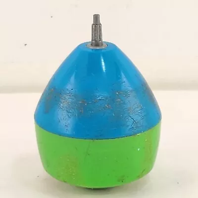 Mattel Wizzzer Spinning Top Toy Standard Green Blue 1969 No Tip Wheel Vintage • $17.95