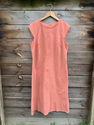 Vintage Shift Dress Large Pink Midi Hippy Handmade Casual Fall 1970’s • $20.99