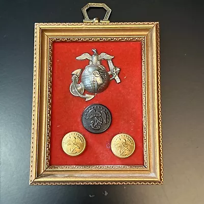 Vintage USMC Buttons And Eagle Globe & Anchor EGA Insignia 1870-1895 • $36.27