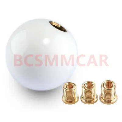 Acrylic White Round Ball Shift Knob Car Manual Gear Shifter Head W/3 Adapters • $16.10