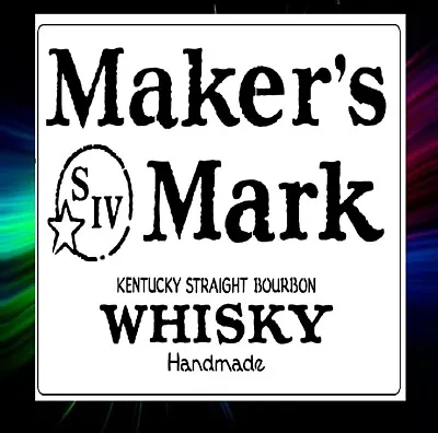Makers Mark Kentucky Straight Bourbon Whisky Airbrush Paint Art Stencil  • $15.95