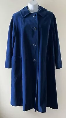 VTG 1960s Sport Ease Fashions Cobalt Blue Velveteen Wms Coat Sz M/L. See Details • $56