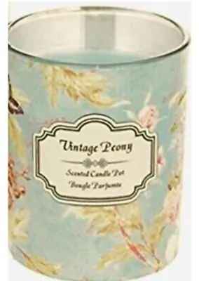 £10.50 • Buy Set Of 3 Peony Scented Duck Egg Blue Floral Vintage Style Glass Jar Candle