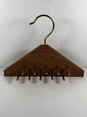 Woodlore 20 Hook Wood Tie Rack Belt Rack Scarf Rack Closet Organization • $4