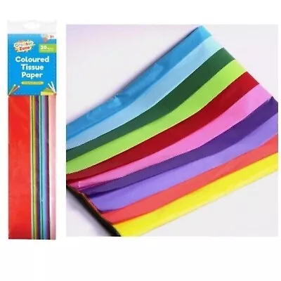 15 X COLOURED TISSUE PAPER PACK Sheets Acid Free Plain Gift Wrapping 4457 • £3.12