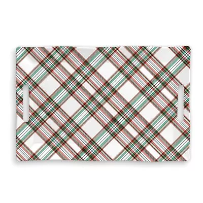 Michel Design Works Christmas Tartan Vintage Plaid Melamine Serveware Tray • $49.99