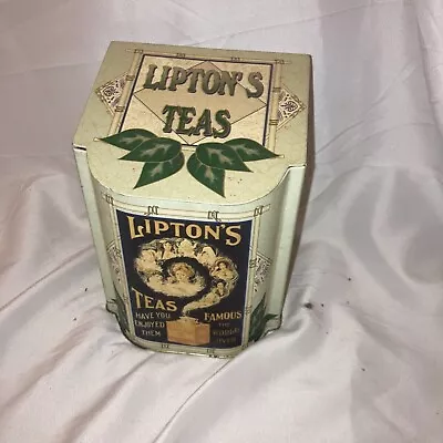Vintage Lipton's Teas Tin Box Sloped Hinged Lid By The Tin Box Company • $19.99