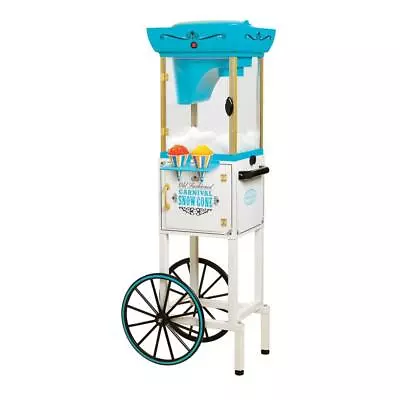 Nostalgia Snow Cone Cart Cart Vintage Steel Scoop Blue/White • $169.61