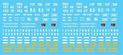 N Scale - Florida East Coast Ortner Hopper Decal Set • $6