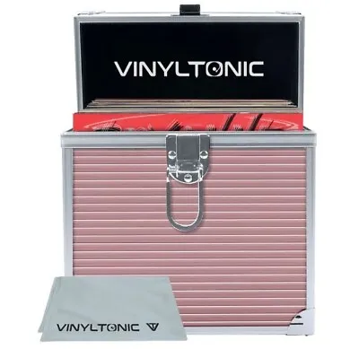 Vinyl Tonic 7  Record Storage Case Rose Gold + Microfibre Cloth FAST DISPATCH • £19.95