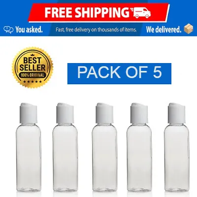 Travel Empty Plastic Bottles With Push-Down Caps For Hand Gels & Lotion UK • £5.99