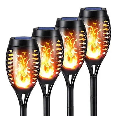 4Pack 12 LED Solar Power Torch Flame Lights Outdoor Landscape Lawn Garden Lamps • $22.35