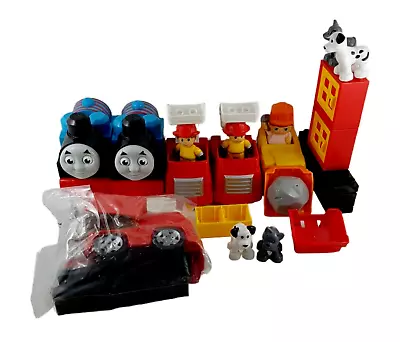 Mega Bloks Thomas The Train Fire Truck Dump Truck Figures Dogs Cats Lot • $20.69