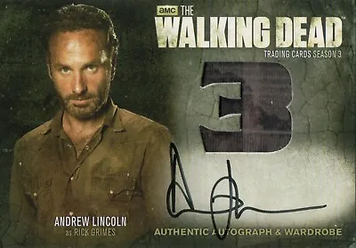 £258.52 • Buy The Walking Dead Season 3, Andrew Lincoln (Rick) Autograph Wardrobe Card AM9