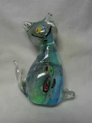 Glass Cat Millefiori Murano Glass Vintage Italy #OEBN1 • $53.99