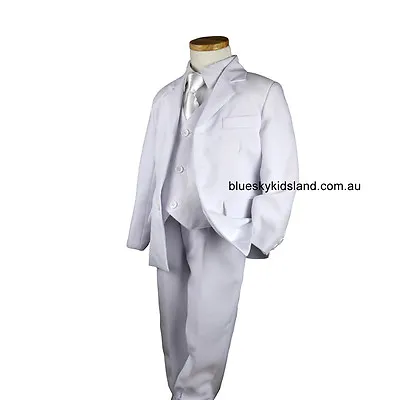 NEW Boys Kids Formal Suit Pageboy 2Pc Suit Set(Jacket-Pants ONLY) Sz000–16 WHITE • £42.91