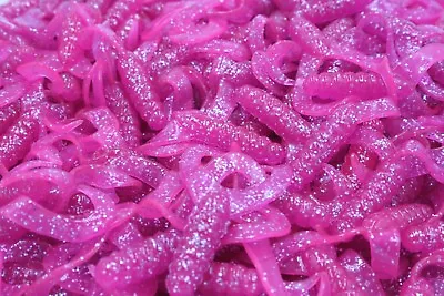 2  Pink Sparkle Twin Tail Twister Grubs Crappie Perch Walleye Bass Fishing • $10.99