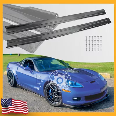 For Corvette C5 C6 1997-2013 Carbon Fiber Look Side Skirts Extension Splitter AE • $59.95