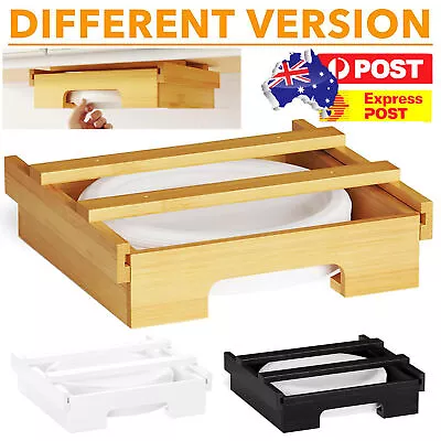 10-Inch Paper Plate Dispenser Under Cabinet Bamboo Plates Holder Storage Rack YA • $30.31