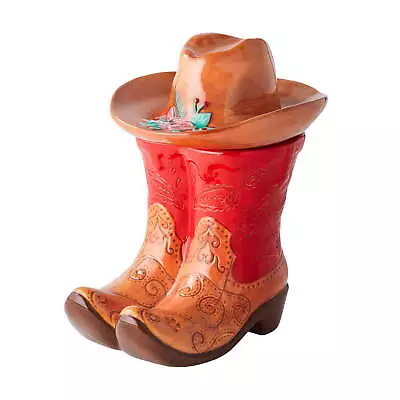 Boots And Hat Stoneware Cookie Jar • $24.64