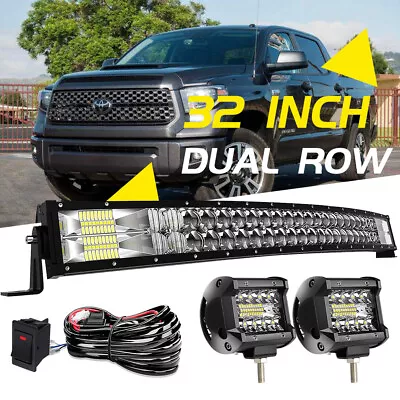 30/32  Lower Bumper Hidden LED Light Bar + 4  Cube Lamp For Toyota Tacoma Tundra • $66.99